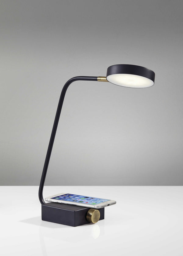 HomeRoots Tech Enhanced LED Desk Lamp with Qi Wireless Charging, USB Port, Adjustable Arm & Modern Design 372618