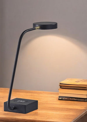 HomeRoots Tech Enhanced LED Desk Lamp with Qi Wireless Charging, USB Port, Adjustable Arm & Modern Design 372618