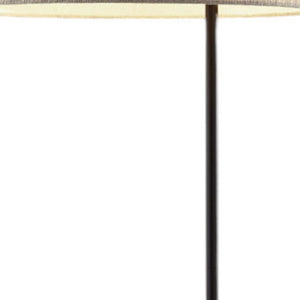 Homeroots 64" Black Tray Table Floor Lamp With Beige Drum Shade  Metal 372633