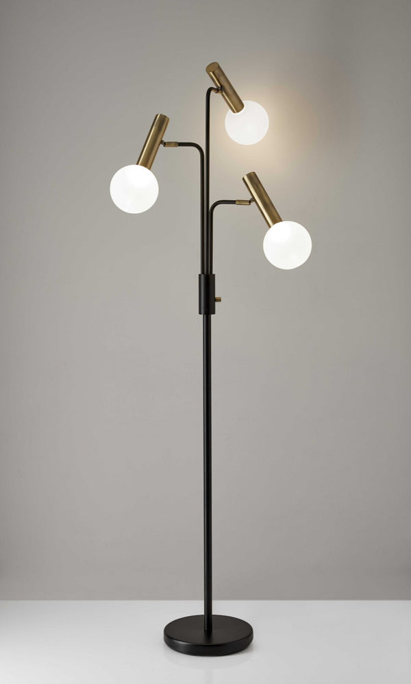 HomeRoots 70" Black and Bronze LED Tree Floor Lamp with Dimmable Warm Light for Modern Home Décor Elegance 372634