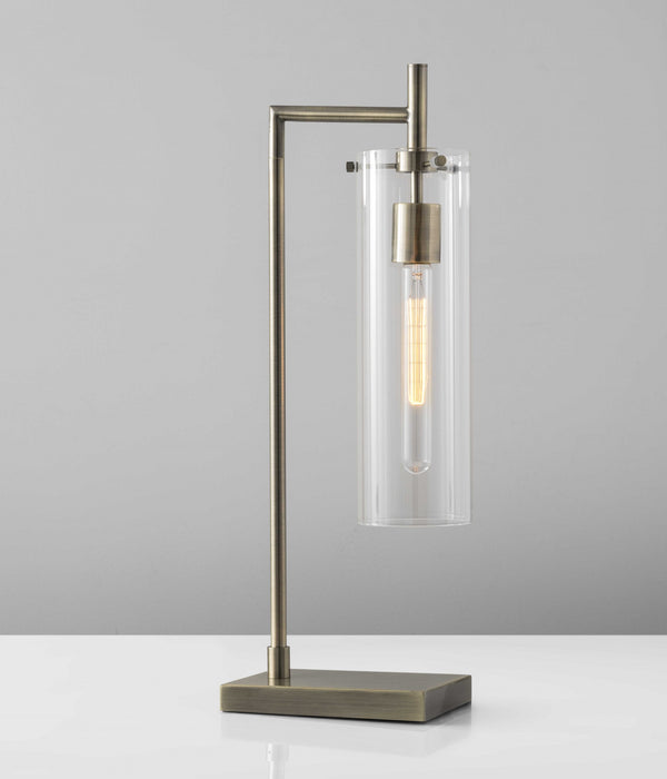 Homeroots 24" Brass Novelty With Clear Cylinder Shade   372644