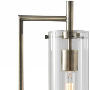 Homeroots 24" Brass Novelty With Clear Cylinder Shade   372644