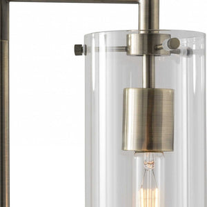 Homeroots 24" Brass Novelty With Clear Cylinder Shade   372644