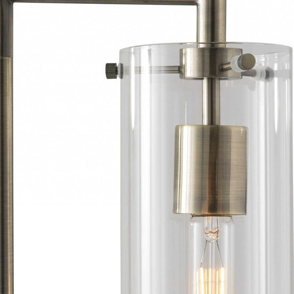 Homeroots 24" Brass Novelty With Clear Cylinder Shade   372644