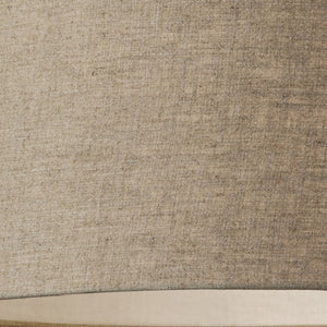 Homeroots Burlap Fabric Light Brown Electric Drum Pendant Lamp Brown Metal 372648