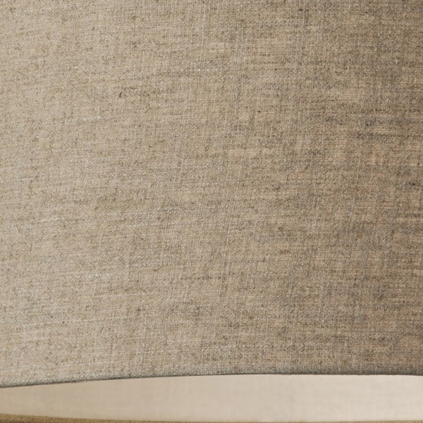 Homeroots Burlap Fabric Light Brown Electric Drum Pendant Lamp Brown Metal 372648