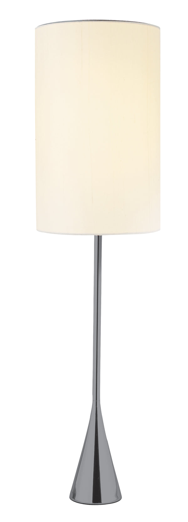 Homeroots Black Nickel Finish Metal Tall White Shade Table Lamp   372652