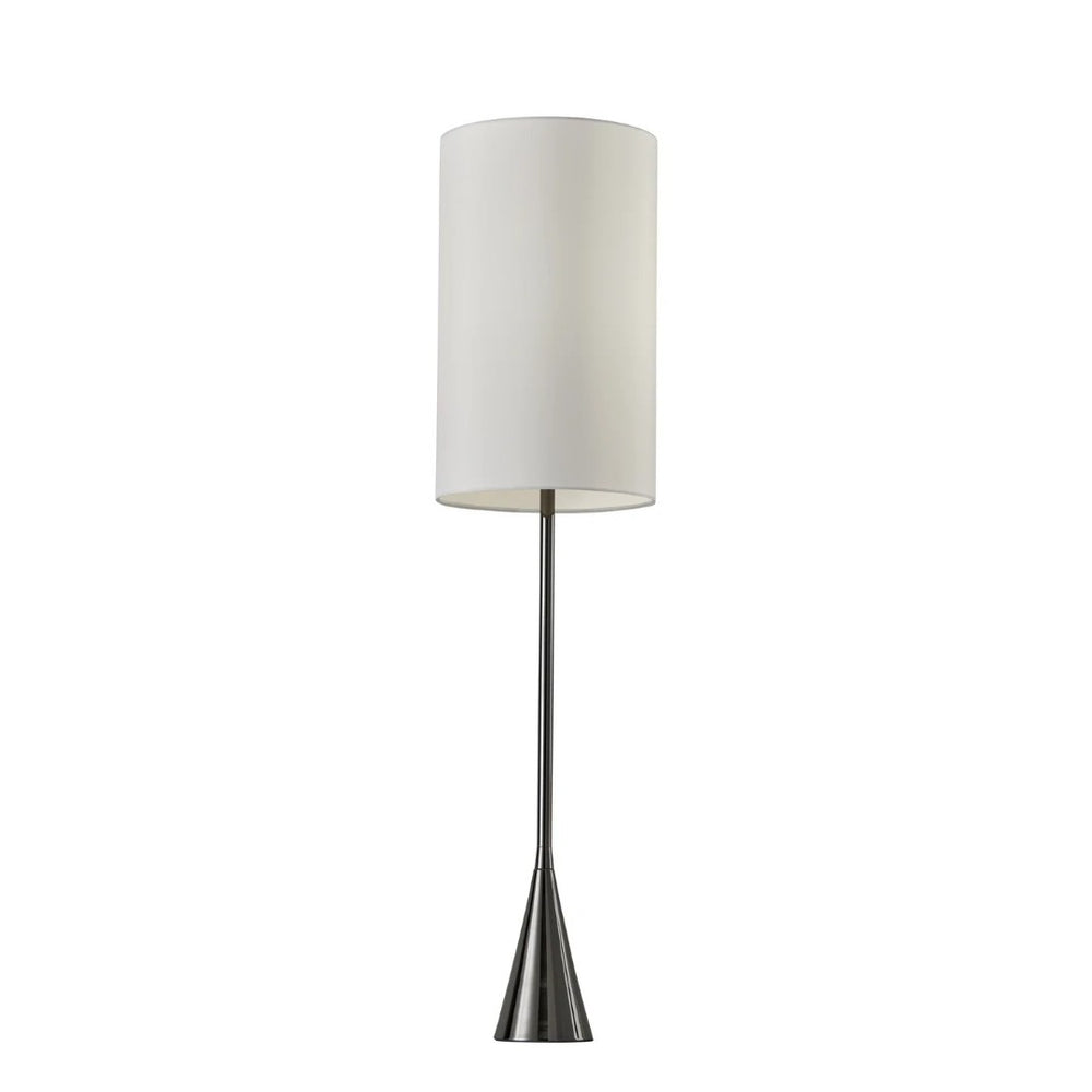 HomeRoots Black Tall Table Lamp with Touch Sensor - Modern Black Nickel Base & White Shade for Elegant Lighting 372652