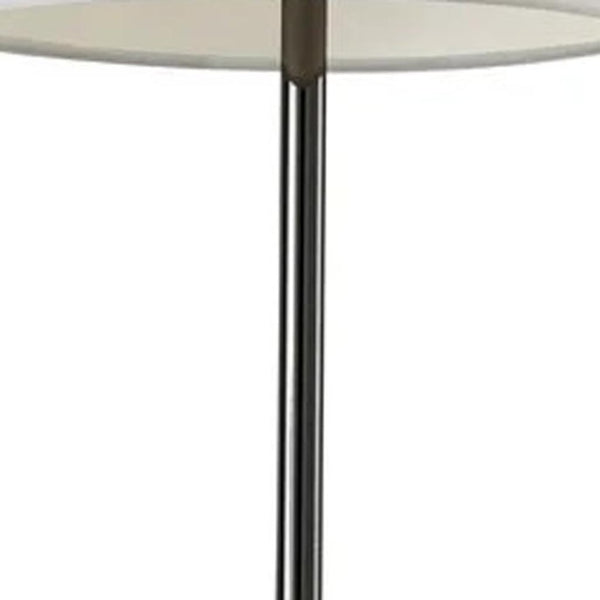 HomeRoots Black Tall Table Lamp with Touch Sensor - Modern Black Nickel Base & White Shade for Elegant Lighting 372652