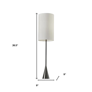 HomeRoots Black Tall Table Lamp with Touch Sensor - Modern Black Nickel Base & White Shade for Elegant Lighting 372652