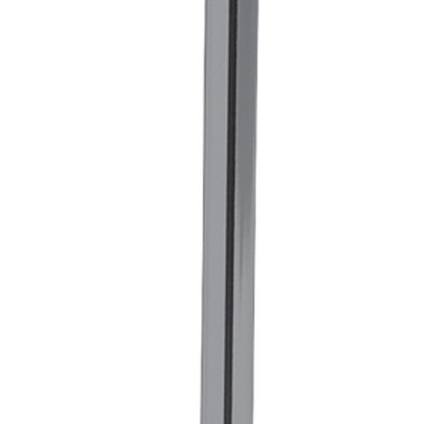 Homeroots Black Nickel Finish Metal Tall White Shade Table Lamp   372652