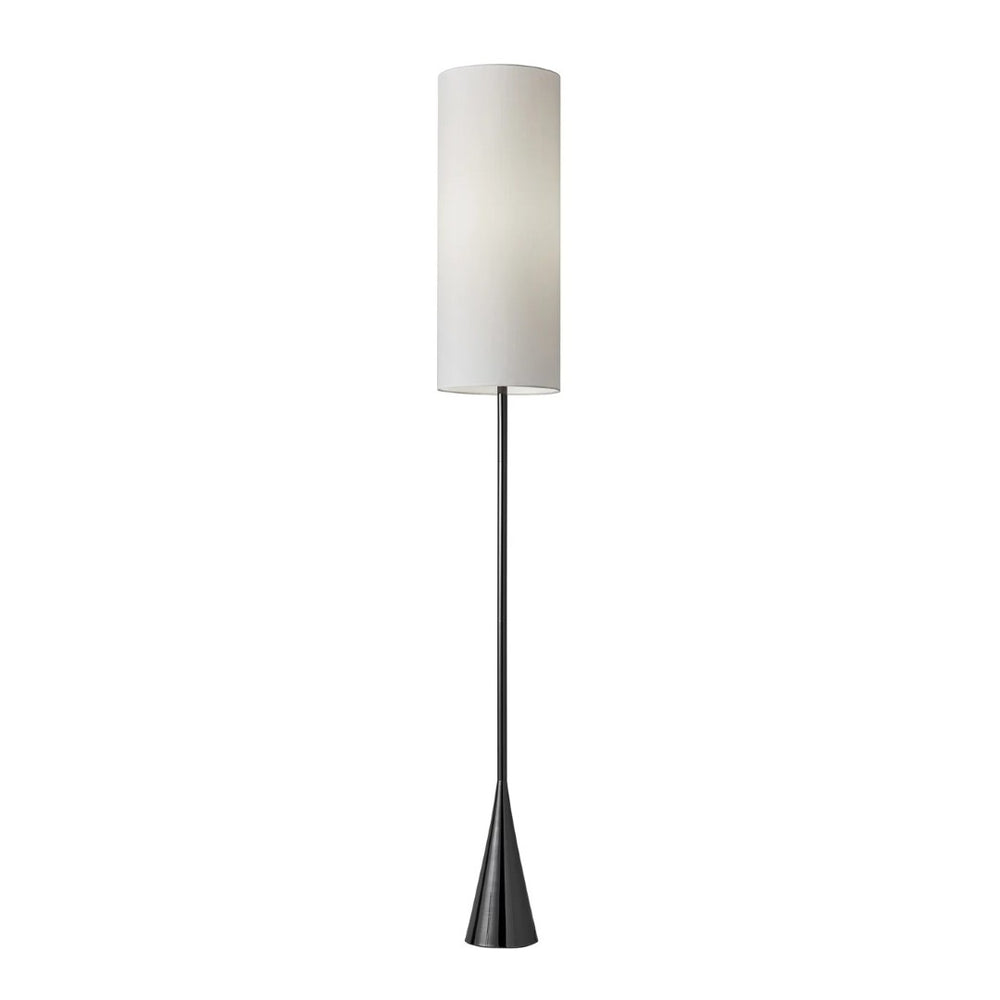 HomeRoots 74" Elegant Black Floor Lamp with White Shade - Versatile Lighting for Living Rooms, Bedrooms & More 372653