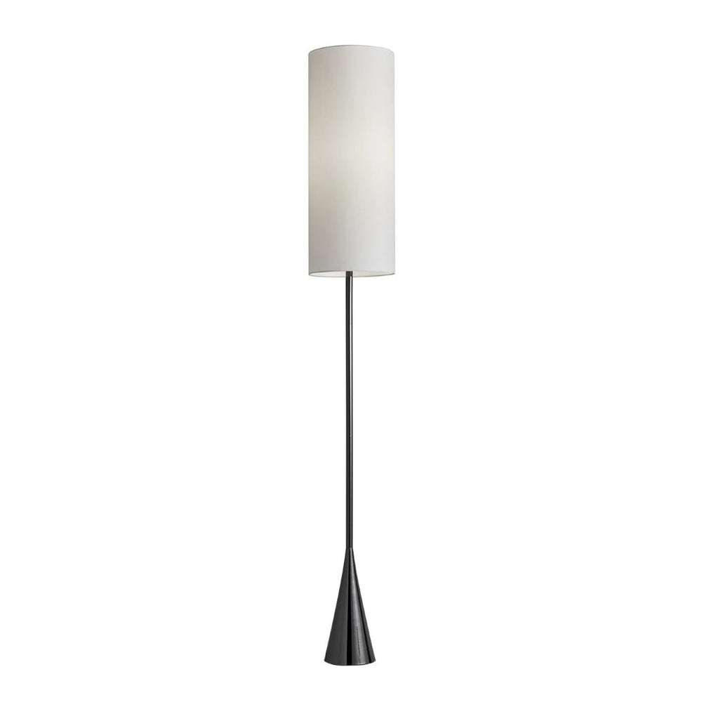 HomeRoots 74" Elegant Black Floor Lamp with White Shade - Versatile Lighting for Living Rooms, Bedrooms & More 372653