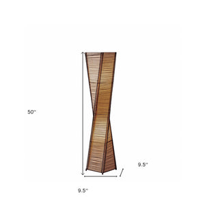 Homeroots 50" Black Floor Lamp With Black And Tan Twisted Cylinder Shade  Metal 372655