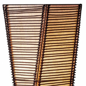 Homeroots 50" Black Floor Lamp With Black And Tan Twisted Cylinder Shade  Metal 372655