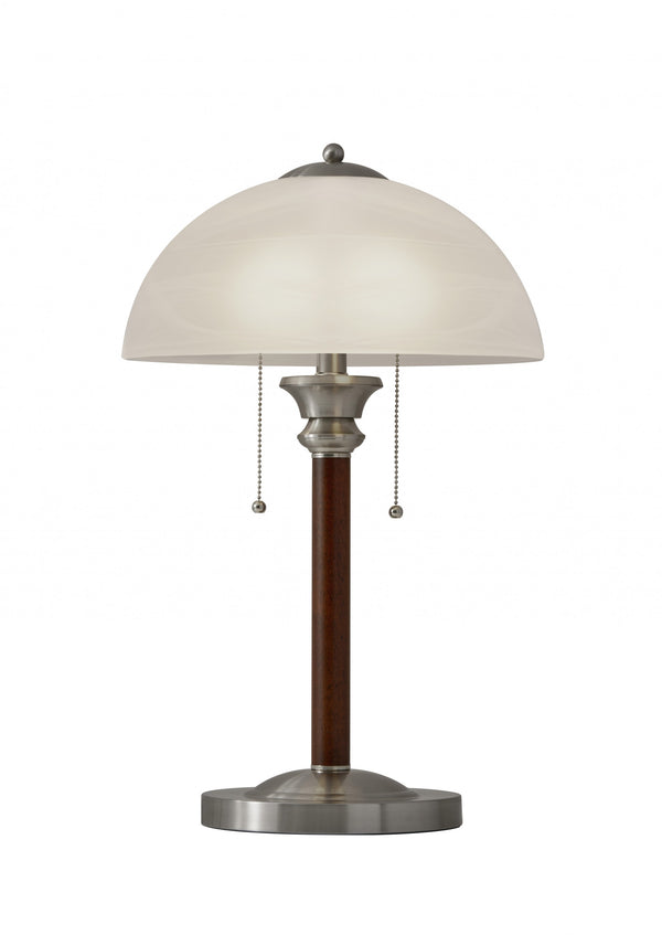 Homeroots 23" Silver Metal Standard Table Lamp With White Shade   372657