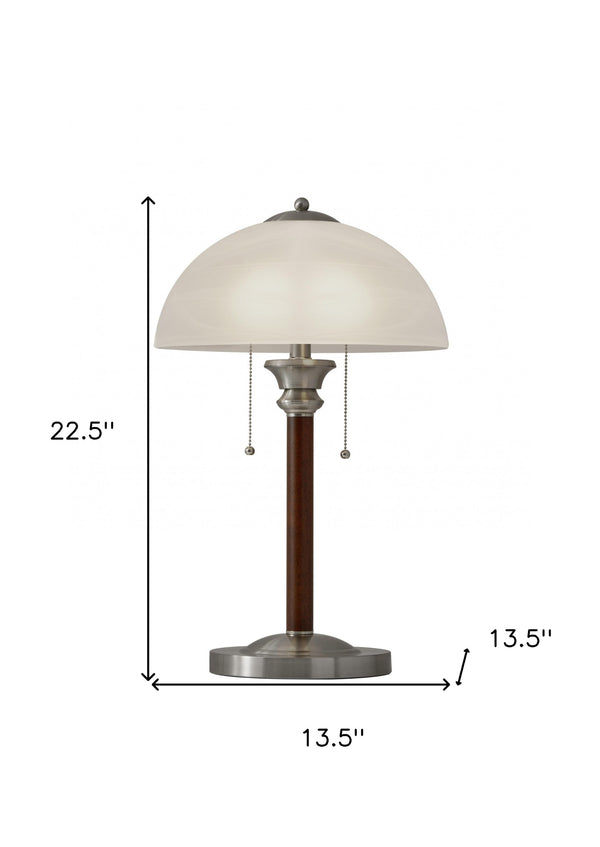 Homeroots 23" Silver Metal Standard Table Lamp With White Shade   372657