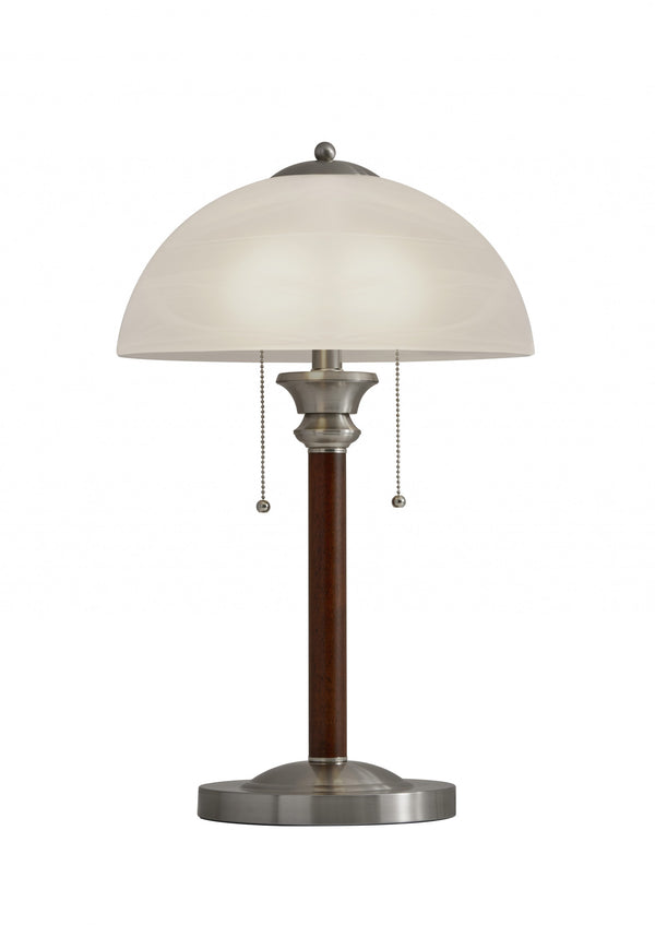 Homeroots 23" Silver Metal Standard Table Lamp With White Shade   372657