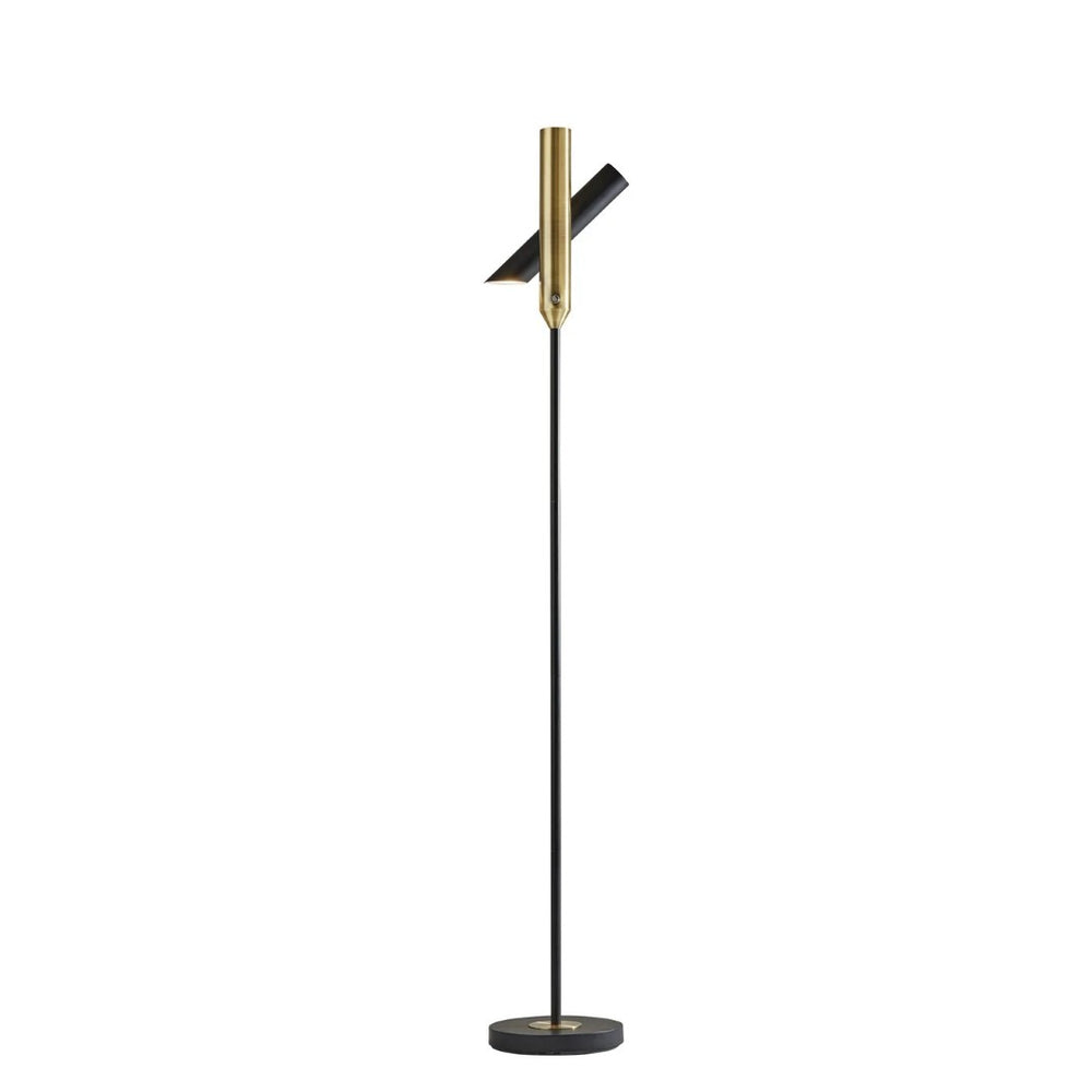 HomeRoots 68" Black Metal LED Floor Lamp - Modern Cylinder Shade for Stylish Ambiance in Any Space 372666