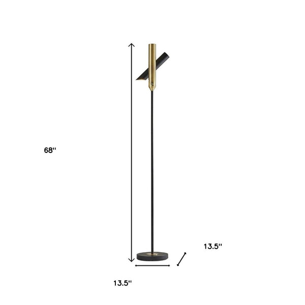 HomeRoots 68" Black Metal LED Floor Lamp - Modern Cylinder Shade for Stylish Ambiance in Any Space 372666