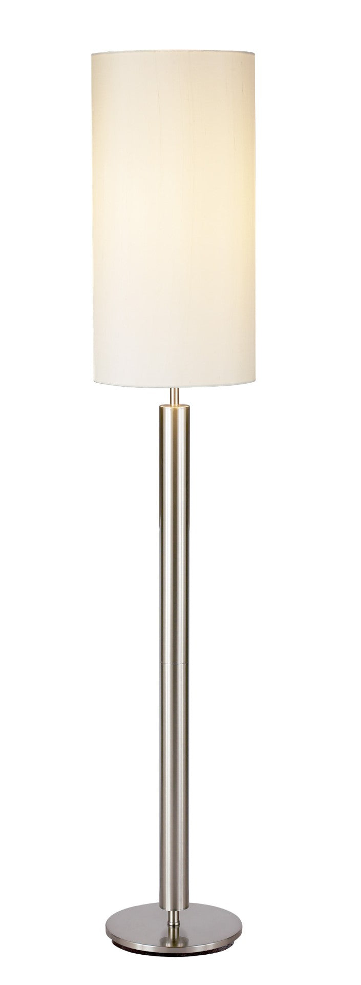 HomeRoots 58" Silver Floor Lamp with Elegant White Drum Shade - Modern Touch Sensor Light for Any Space 372693