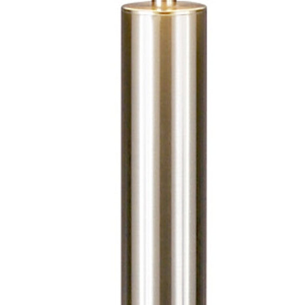 HomeRoots 58" Silver Floor Lamp with Elegant White Drum Shade - Modern Touch Sensor Light for Any Space 372693