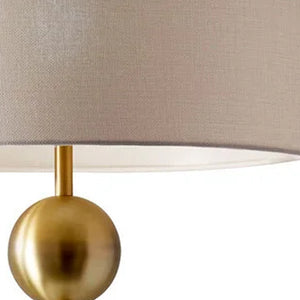 Homeroots 69" Brass Steel And Glass Floor Lamp With Off White Fabric Drum Shade  Steel,Glass 372695