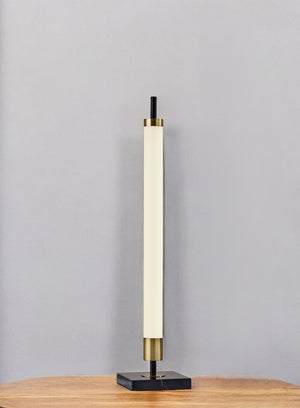 HomeRoots 30" Black Marble Metal Table Lamp - Modern LED Design with Touch Dimmer for Elegant Ambient Lighting 372696