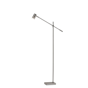 Homeroots 63" Task Floor Lamp Brushed Steel Metal 372702
