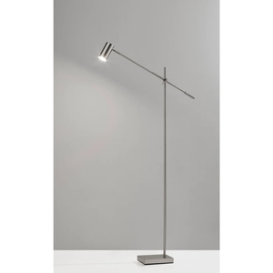 Homeroots 63" Task Floor Lamp Brushed Steel Metal 372702