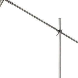 Homeroots 63" Task Floor Lamp Brushed Steel Metal 372702