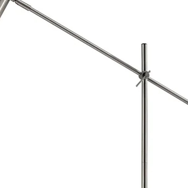 Homeroots 63" Task Floor Lamp Brushed Steel Metal 372702