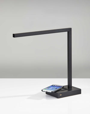 Homeroots Slender Bar Black Metal Led Charging Desk Light Black  372703