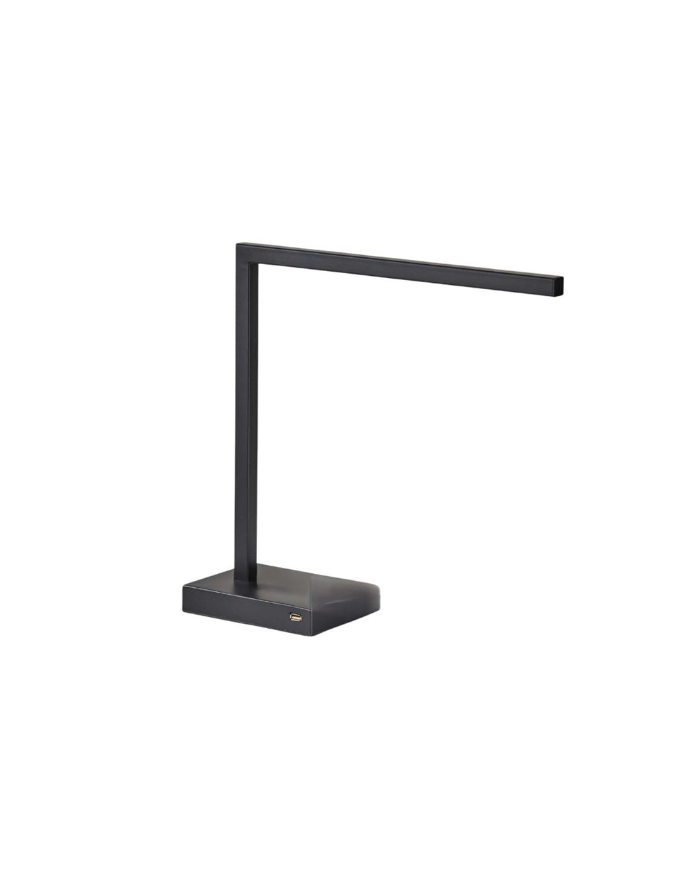 HomeRoots Slender Bar Metal LED Desk Light with Qi Wireless Charging Pad for Modern Workspaces & Home Decor Black 372703
