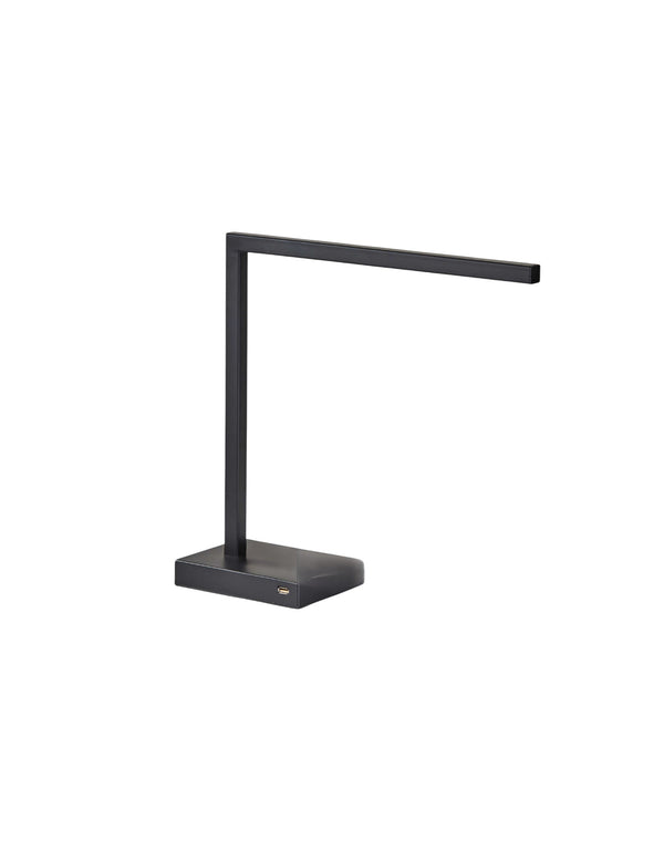 Homeroots Slender Bar Black Metal Led Charging Desk Light Black  372703