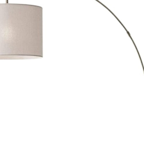 HomeRoots 74" Elegant Arc Floor Lamp with Off-White Linen Shade - Perfect for Living Rooms & Reading Nooks Brass 372710