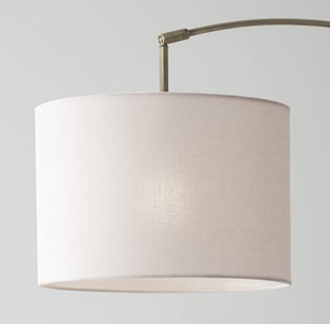 Homeroots 74" Brass Arc Floor Lamp With Off White Solid Color Drum Shade Brass Metal 372710