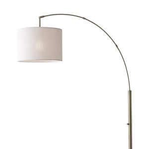 HomeRoots 74" Elegant Arc Floor Lamp with Off-White Linen Shade - Perfect for Living Rooms & Reading Nooks Brass 372710