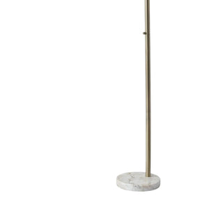 HomeRoots 74" Elegant Arc Floor Lamp with Off-White Linen Shade - Perfect for Living Rooms & Reading Nooks Brass 372710