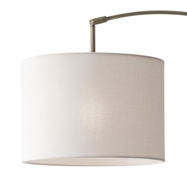 HomeRoots 74" Elegant Arc Floor Lamp with Off-White Linen Shade - Perfect for Living Rooms & Reading Nooks Brass 372710