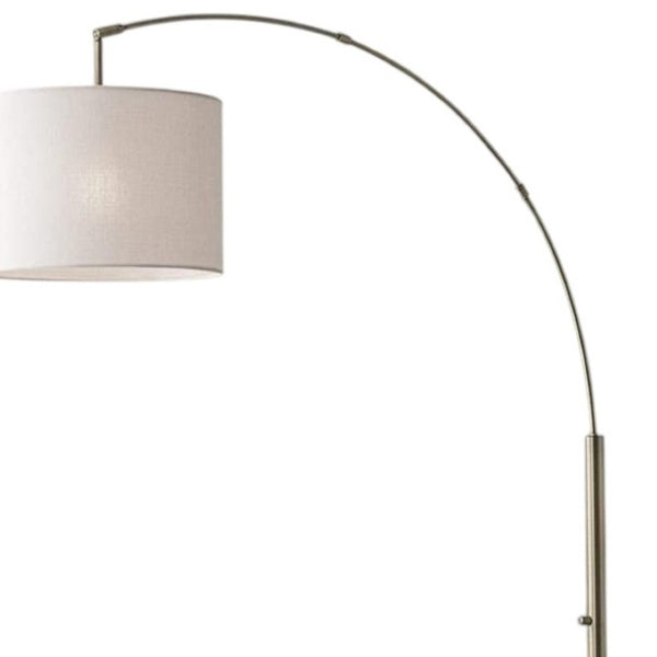 HomeRoots 74" Elegant Arc Floor Lamp with Off-White Linen Shade - Perfect for Living Rooms & Reading Nooks Brass 372710