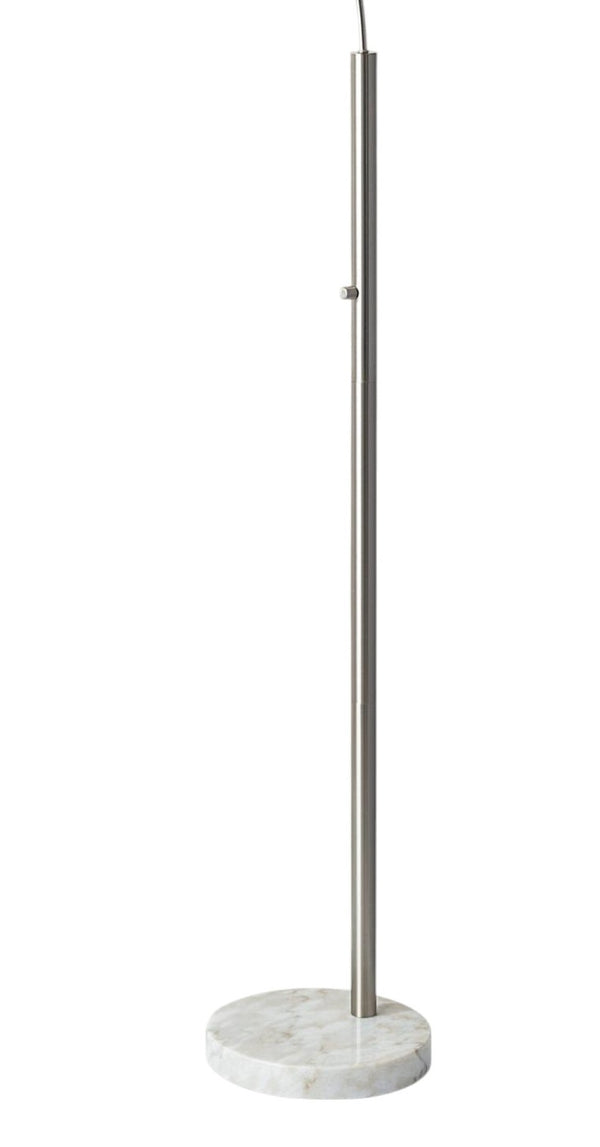 HomeRoots 74" Elegant Arc Floor Lamp with Off-White Linen Shade - Perfect for Living Rooms & Reading Nooks Brushed Steel 372711