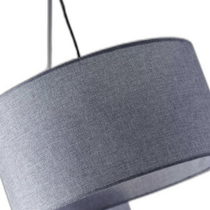 Homeroots 91" Black Three Light Tree Floor Lamp With Gray Solid Color Drum Shade  Metal 372714