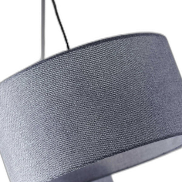 Homeroots 91" Black Three Light Tree Floor Lamp With Gray Solid Color Drum Shade  Metal 372714