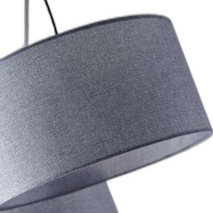 Homeroots 91" Black Three Light Tree Floor Lamp With Gray Solid Color Drum Shade  Metal 372714