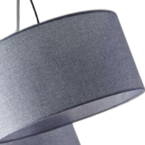 Homeroots 91" Black Three Light Tree Floor Lamp With Gray Solid Color Drum Shade  Metal 372714