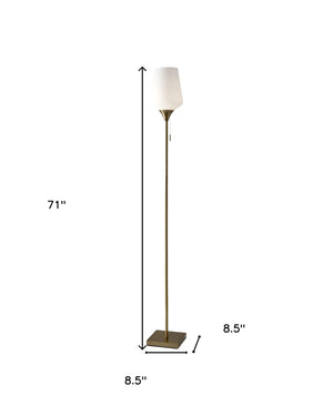 Homeroots Brass Metal Floor Lamp With White Opal Wine Glass Shade Brass Metal 372717