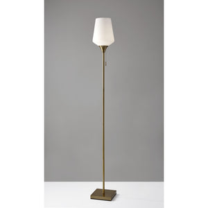 Homeroots Brass Metal Floor Lamp With White Opal Wine Glass Shade Brass Metal 372717