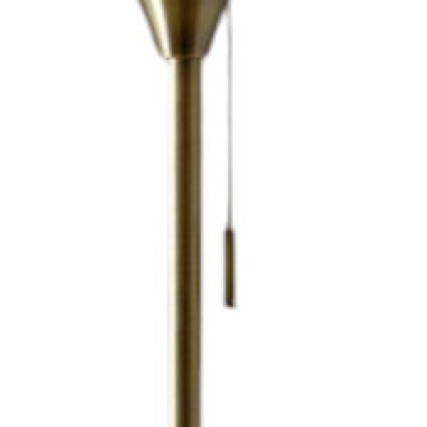 Homeroots Brass Metal Floor Lamp With White Opal Wine Glass Shade Brass Metal 372717