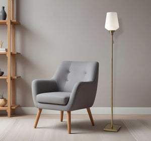 Homeroots Brass Metal Floor Lamp With White Opal Wine Glass Shade Brass Metal 372717